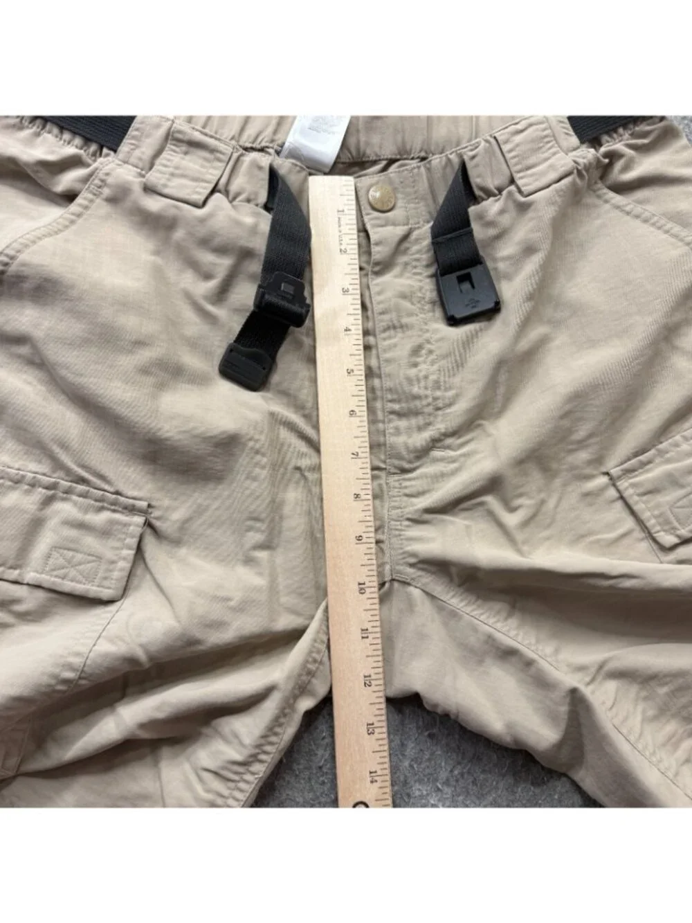 North Face Cargo Shorts Men L Khaki Beige Belted Nylon 10